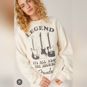 Daydreamer x Anthropologie Fender Legend Oversized Crew Sweatshirt sz L